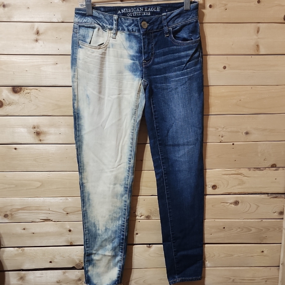 American Eagle Outfitters Denim Jeggings Size 0 Super Stretch Two Toned